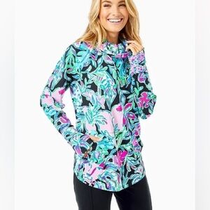 Lilly Pulitzer UPF 50+ CHILLYLILLY LILBLOCK POPOVER BLUE IBIZA OPEN WATER